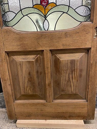 Large Edwardian Solid Oak Front Door Stained Glass Period Reclaimed Old Antique photo 3363.0