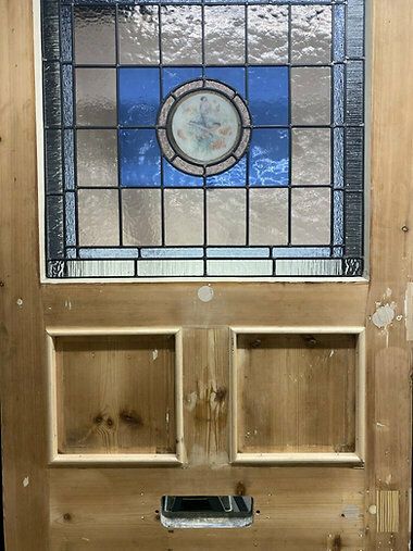 Large Victorian Stained Glass Front Door Old Reclaimed Antique Glass Period Lead photo buy