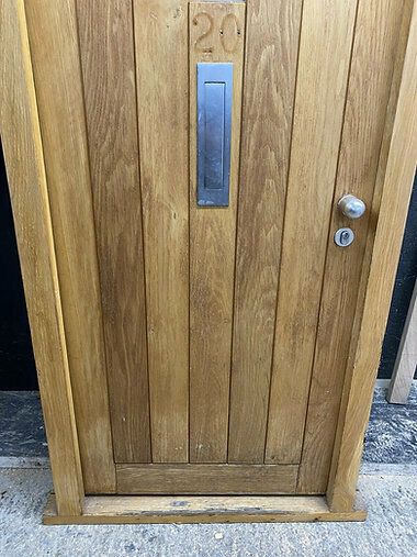 Brute Heavy Solid Oak Front Door Frame Reclaimed Bespoke Hardwood Glazed Keys photo Home Fixtures