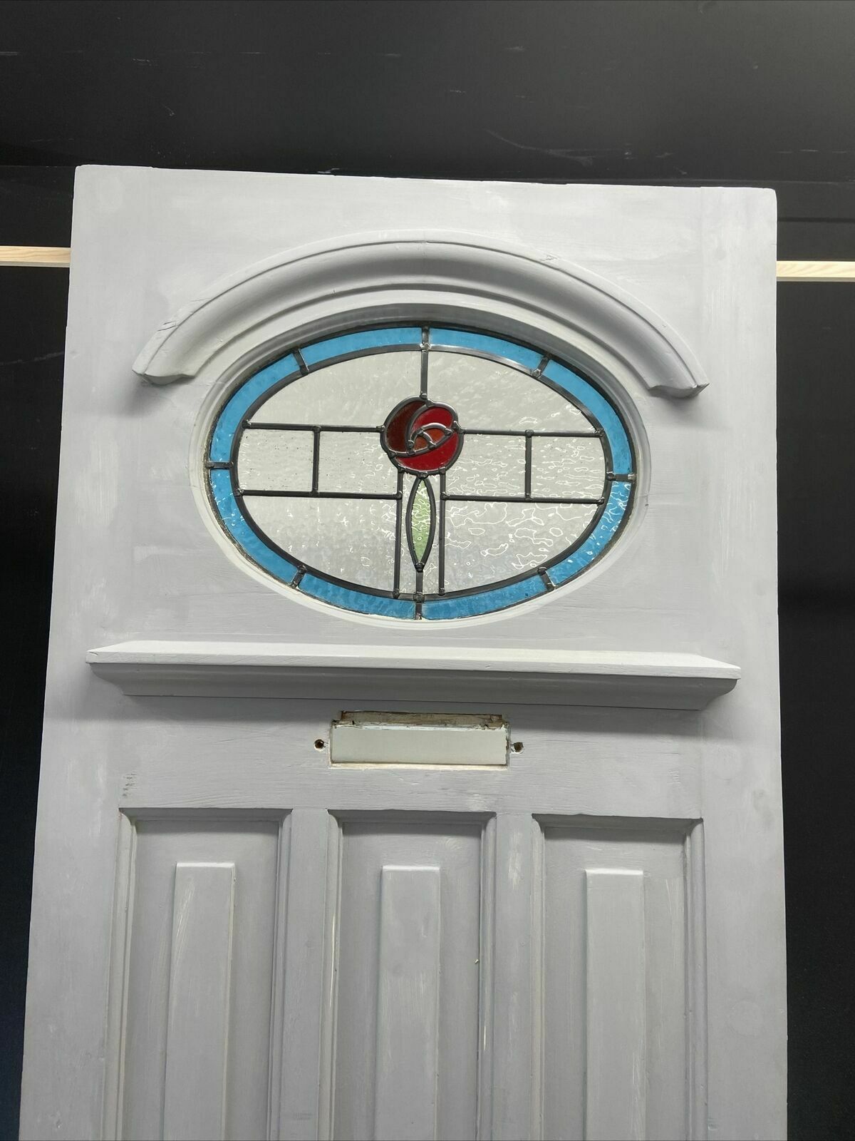 Art Deco Stained Glass Front Door Period Old Reclaimed Antique Pine Wood Leaded