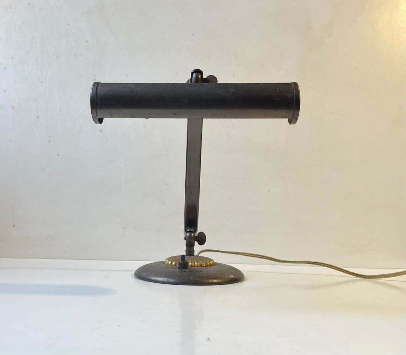Art Deco Piano Lamp In Brass Scandinavian 1930s photo 382.0