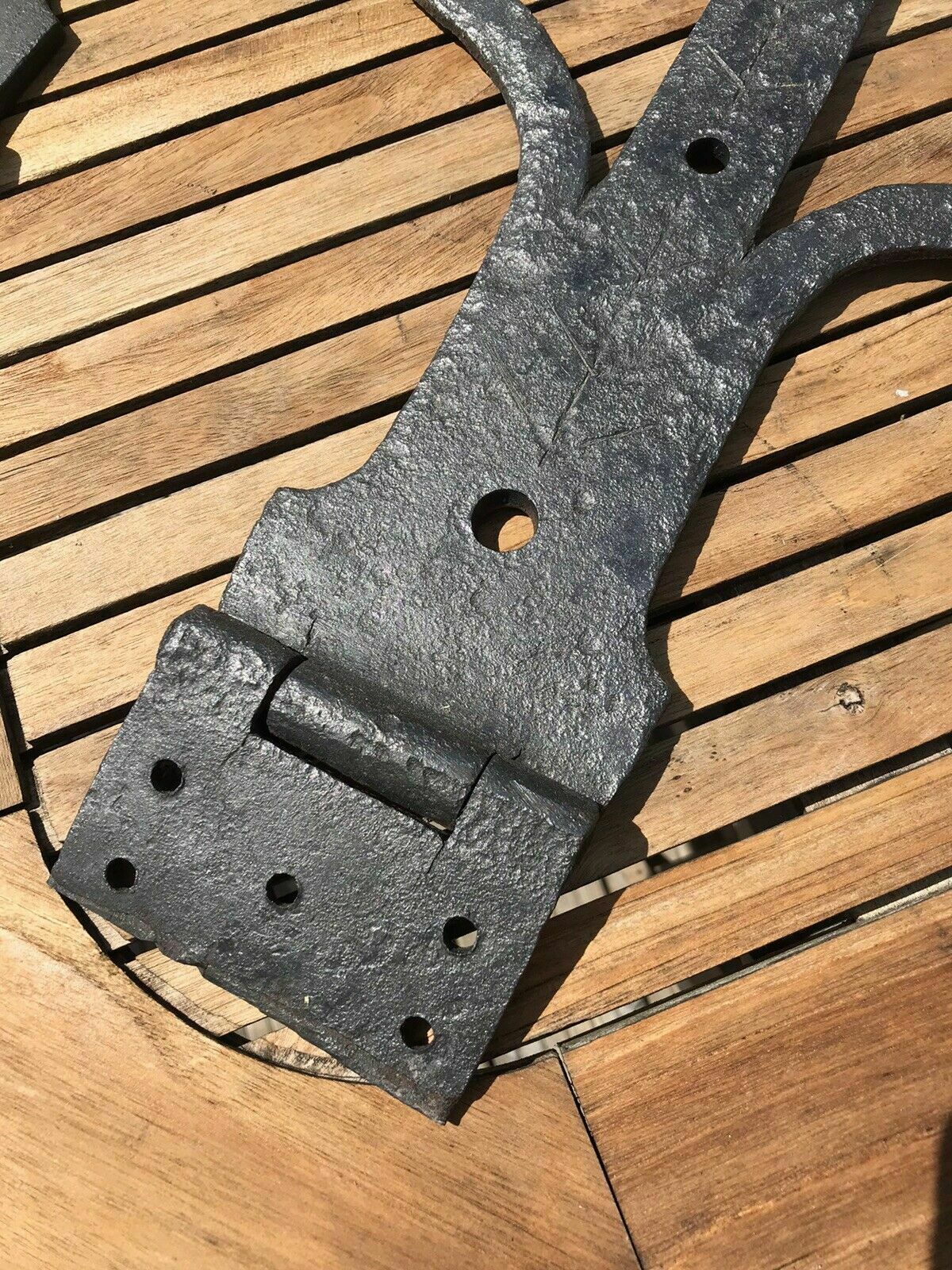 Rare Original 15th Century Medieval Door Hinges Gothic Forged Iron Period Antiqu photo vinterior