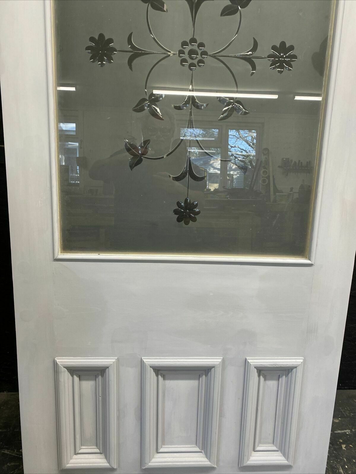 Victorian Cut Etched Glass Front Door Antique Period Reclaimed Old Pine Wood photo Home Fixtures