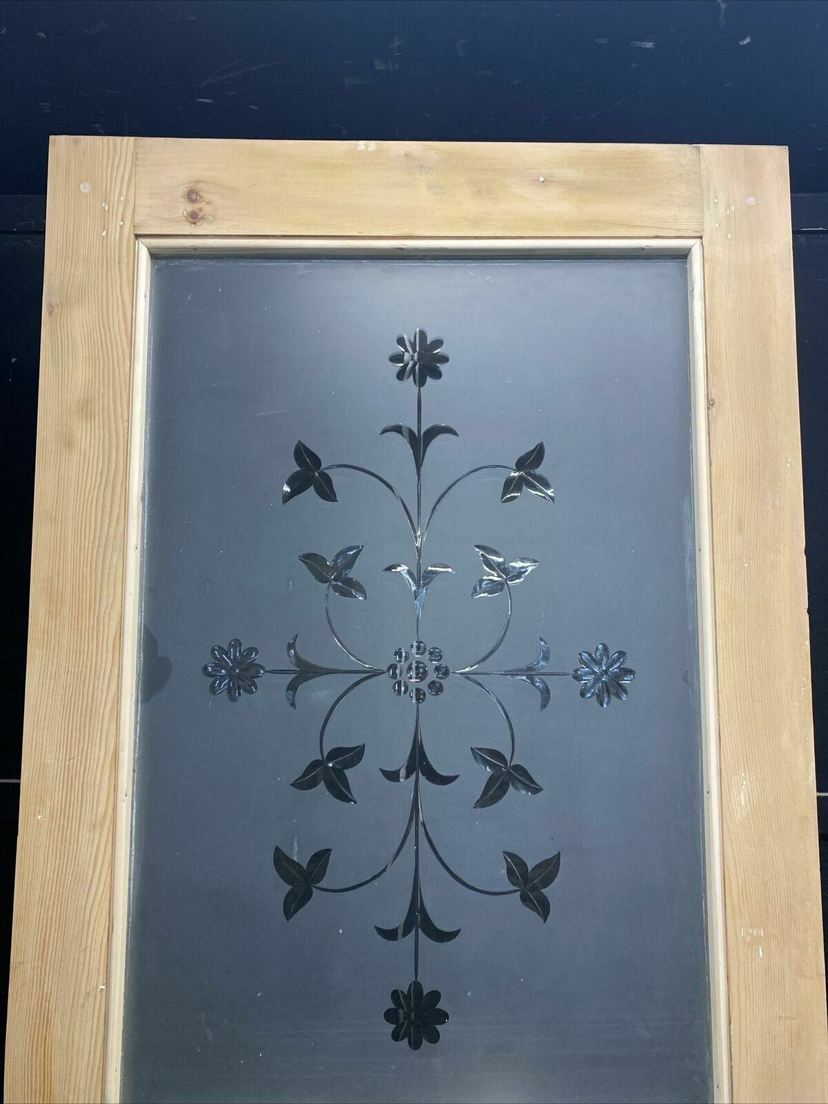 photo furniture Victorian Cut Etched Glass Front Door Antique Period Reclaimed Old Pine Wood
