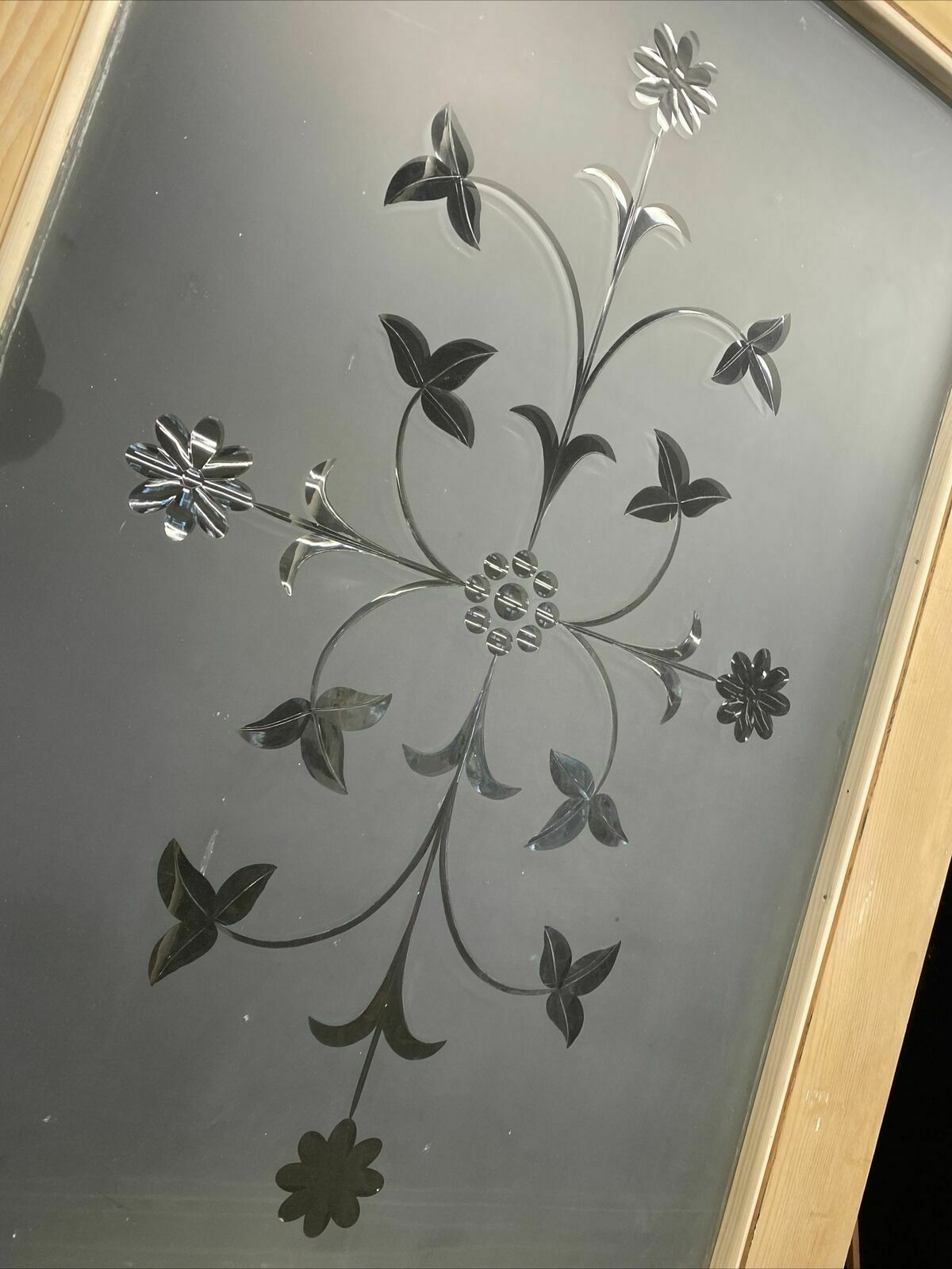 2301.0 Victorian Cut Etched Glass Front Door Antique Period Reclaimed Old Pine Wood photo