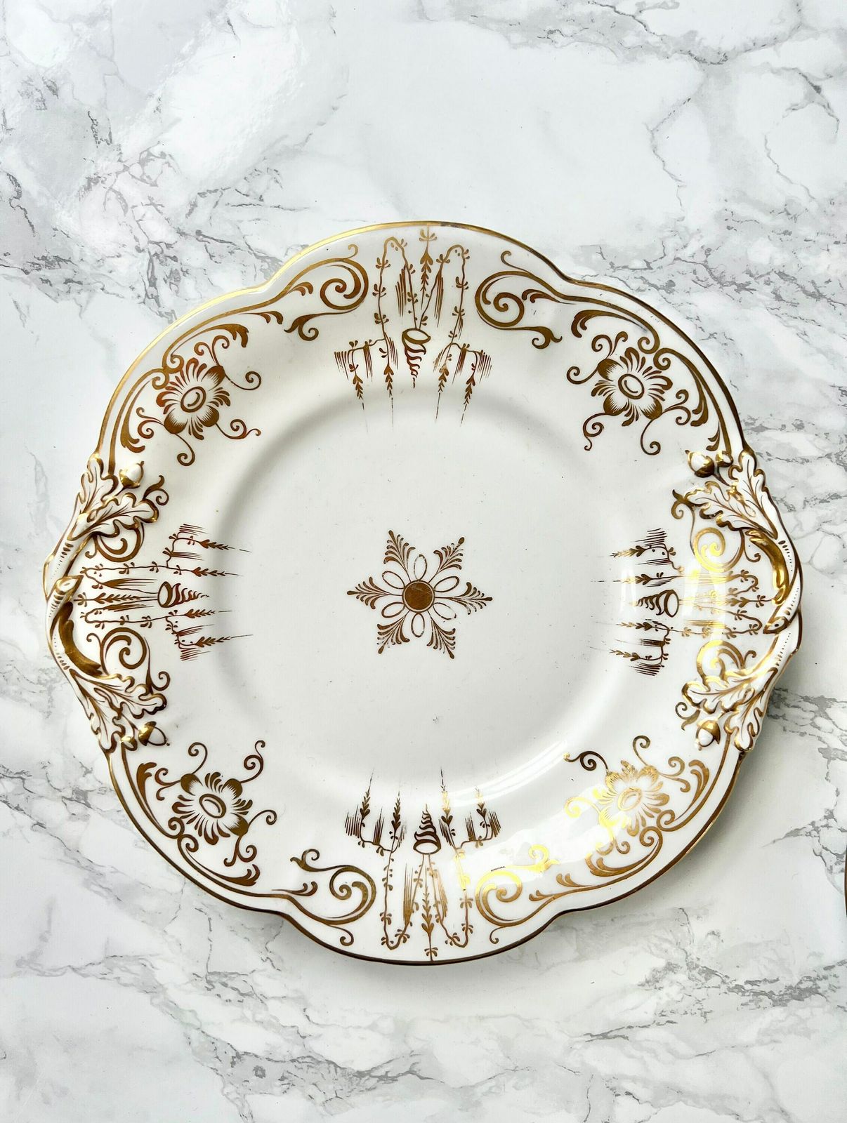 Set Of 3 Antique Porcelain Dishes With Hand Gilt Decoration photo vinterior