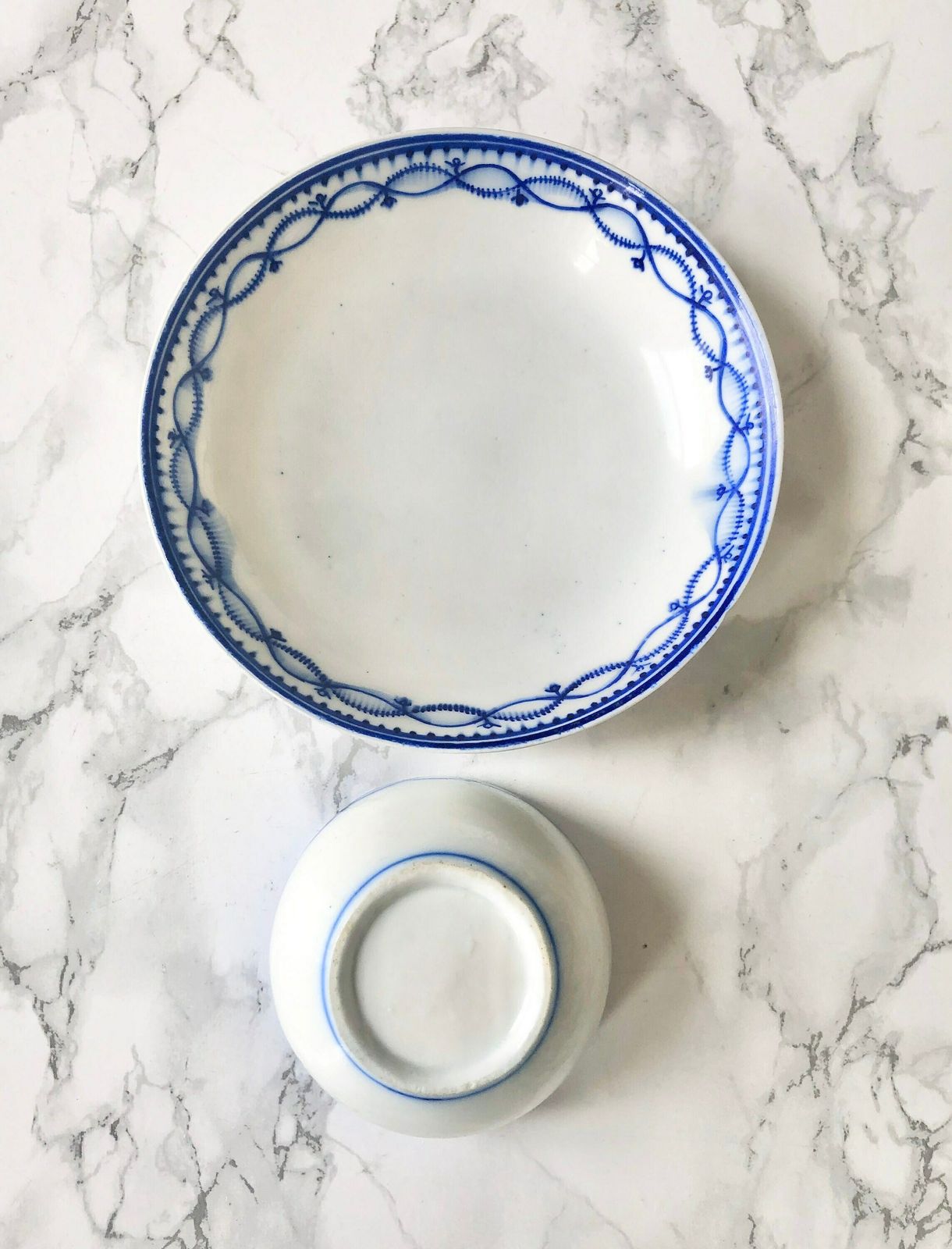 French Manufacture Of Tournai, 18th Century Period   Rare White And Blue Porcelain Cup And Saucer photo Home Decor