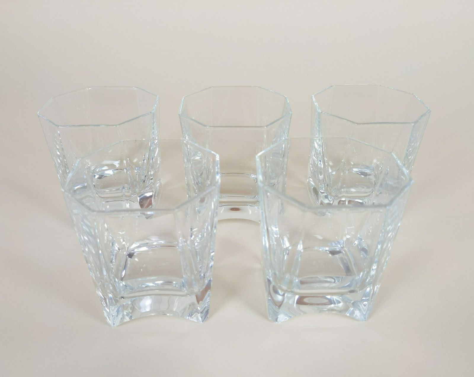 5 French Vintage Crystal Whisky Glasses By Louvois Cristallerie Royale De Champagne For Home Bar Barware photo 136.0