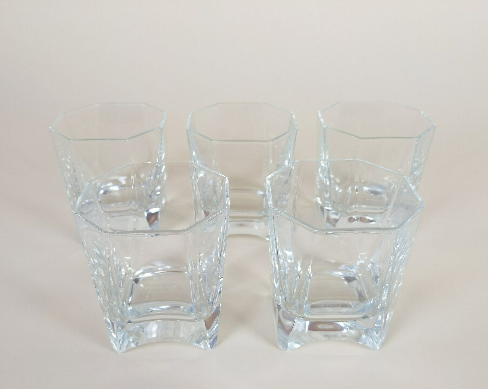 5 French Vintage Crystal Whisky Glasses By Louvois Cristallerie Royale De Champagne For Home Bar Barware photo vinterior