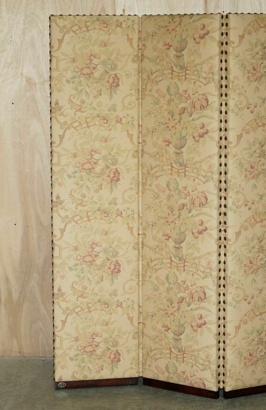 Fine George Smith Chelsea Mahogany & Floral Upholstered Room Divider photo Home Decor