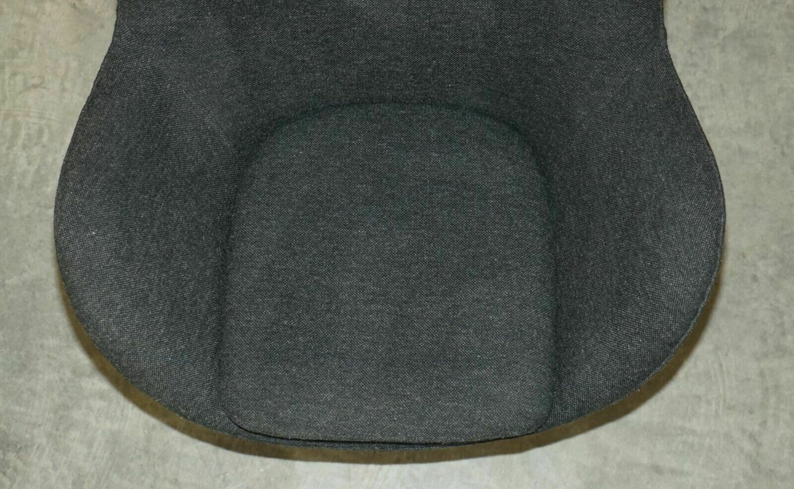 photo buy Original 1996 Stamped Fritz Hansen Egg Chair In Black / Grey Fabric