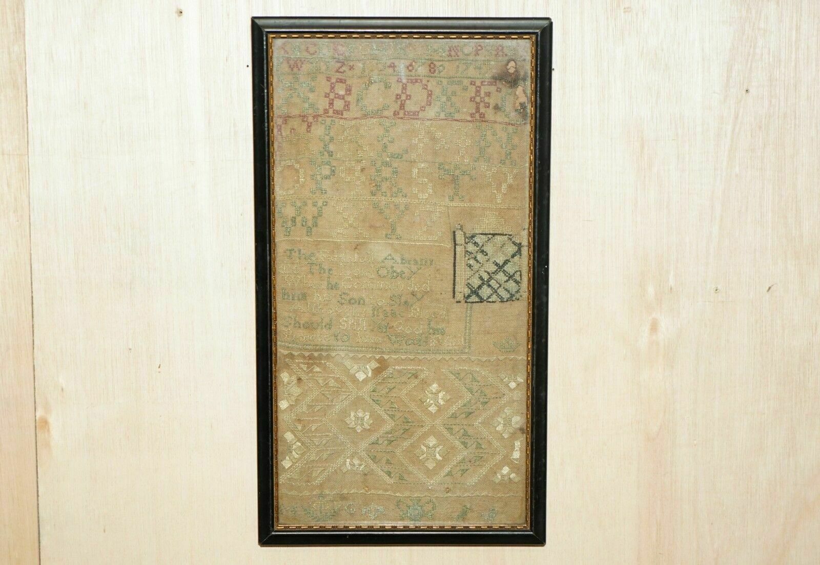 Antique 1747 Mary Campbell Of Scotland George II Needlework Sampler
