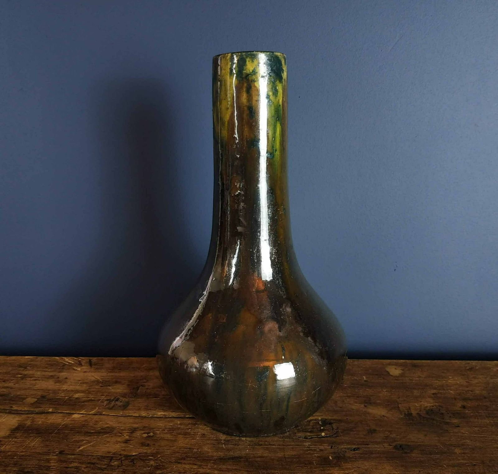 Antique French Vase, French Ceramic Stoneware Vase, Antique Art Pottery Vase, Large French Studio Pottery Vase, French Table Centerpiece
