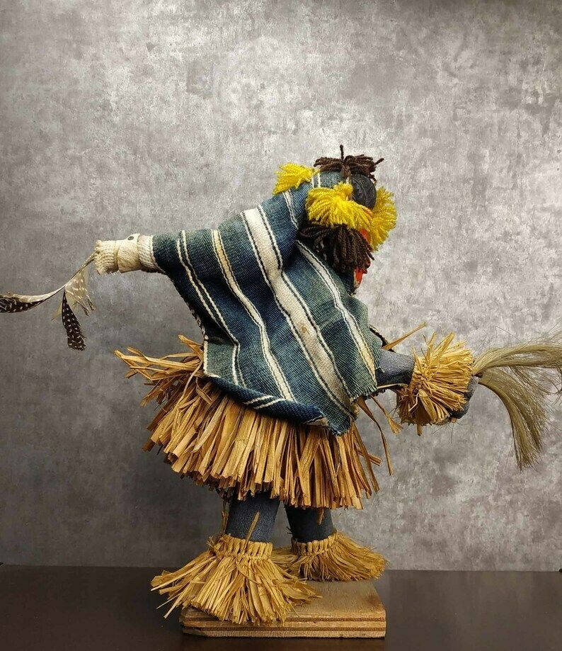 Vintage African Tribal Art Doll, Dan Tribe Wooden Dancing Figure, Primitive African Doll, Folk Art Figurine, Stilt Dancer Doll, Wooden Doll photo vinterior