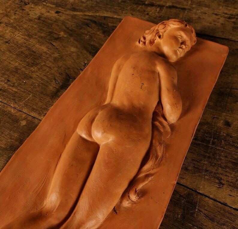 photo furniture French Ceramic Nude Woman Plaque, Vintage Erotic Plaque, Vintage Earthenware Art, French Folk Art, Vintage Studio Pottery, Vernacular Art
