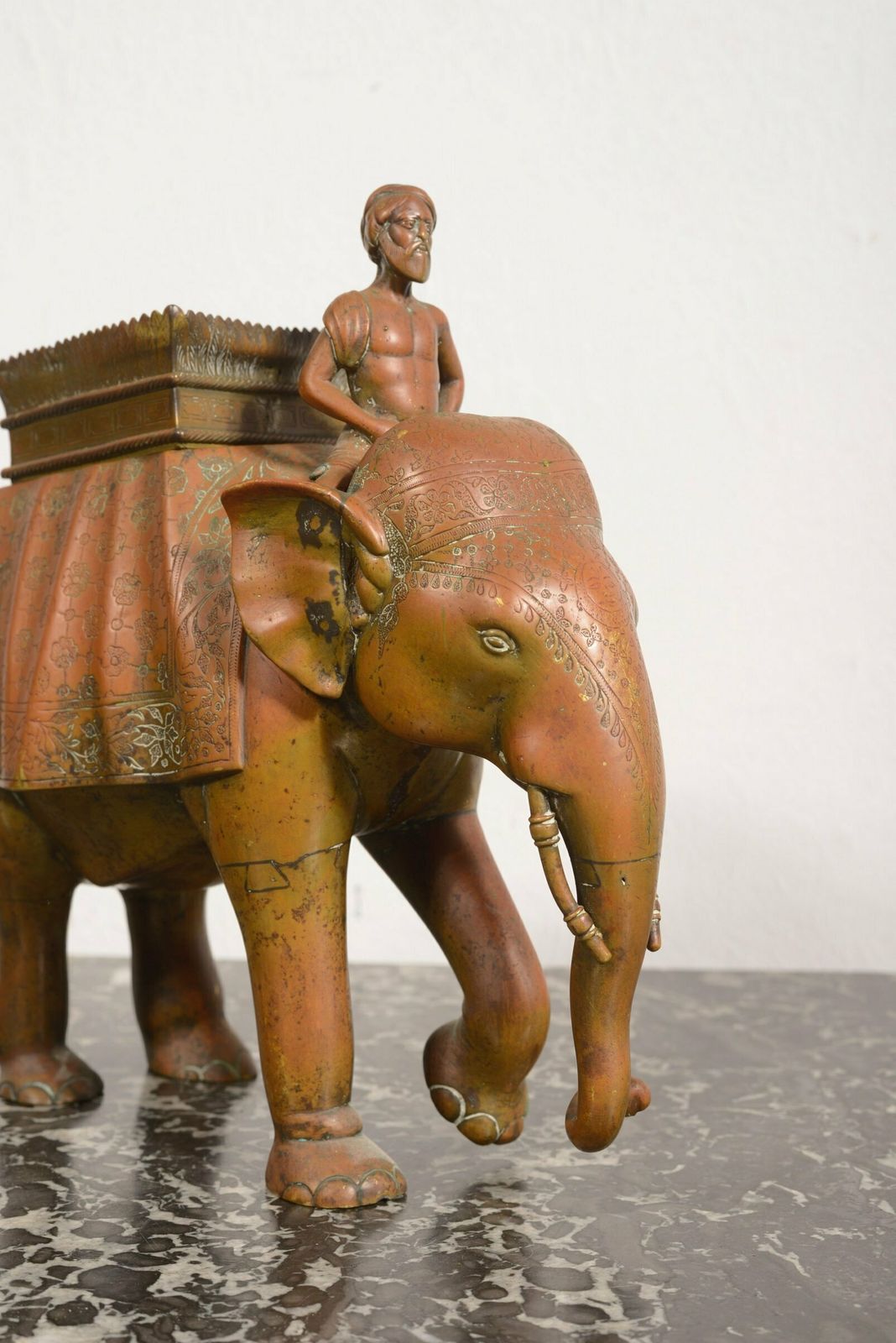 An Indian Bronze Sculpture Of An Elephant And Mahout   C.1840 1860 photo Art