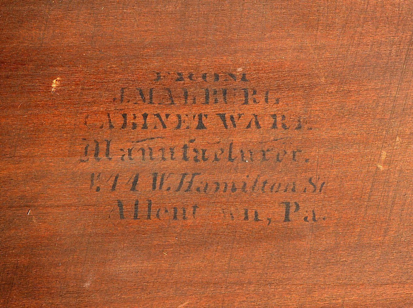 A Rare American Mahogany Folding Tea Table By J. Malburg, Philadelphia   C.1840 photo vintage