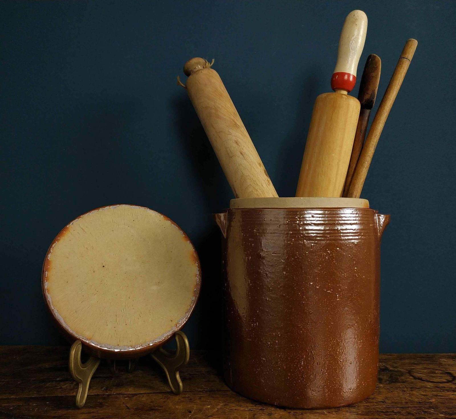 photo furniture French Stoneware Pot, Lidded Stoneware Ceramic Confit Jar, French Country Kitchen Container, Pottery Crock Pot,Rustic French Farmhouse Decor