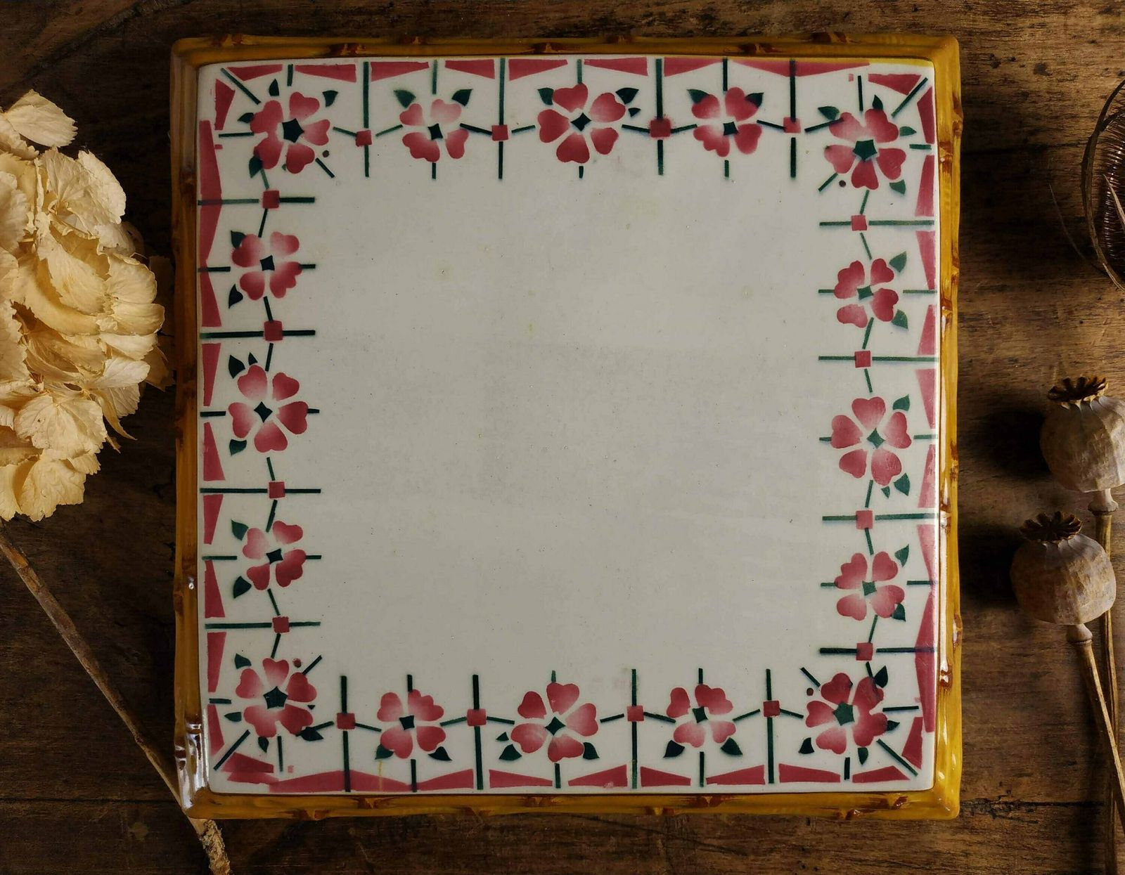 Antique French Ceramic Trivet, Antique Transferware Trivet, Antique Pottery Trivet, Antique Pot Rest, Antique Heat Mat, Antique Ironstone photo furniture