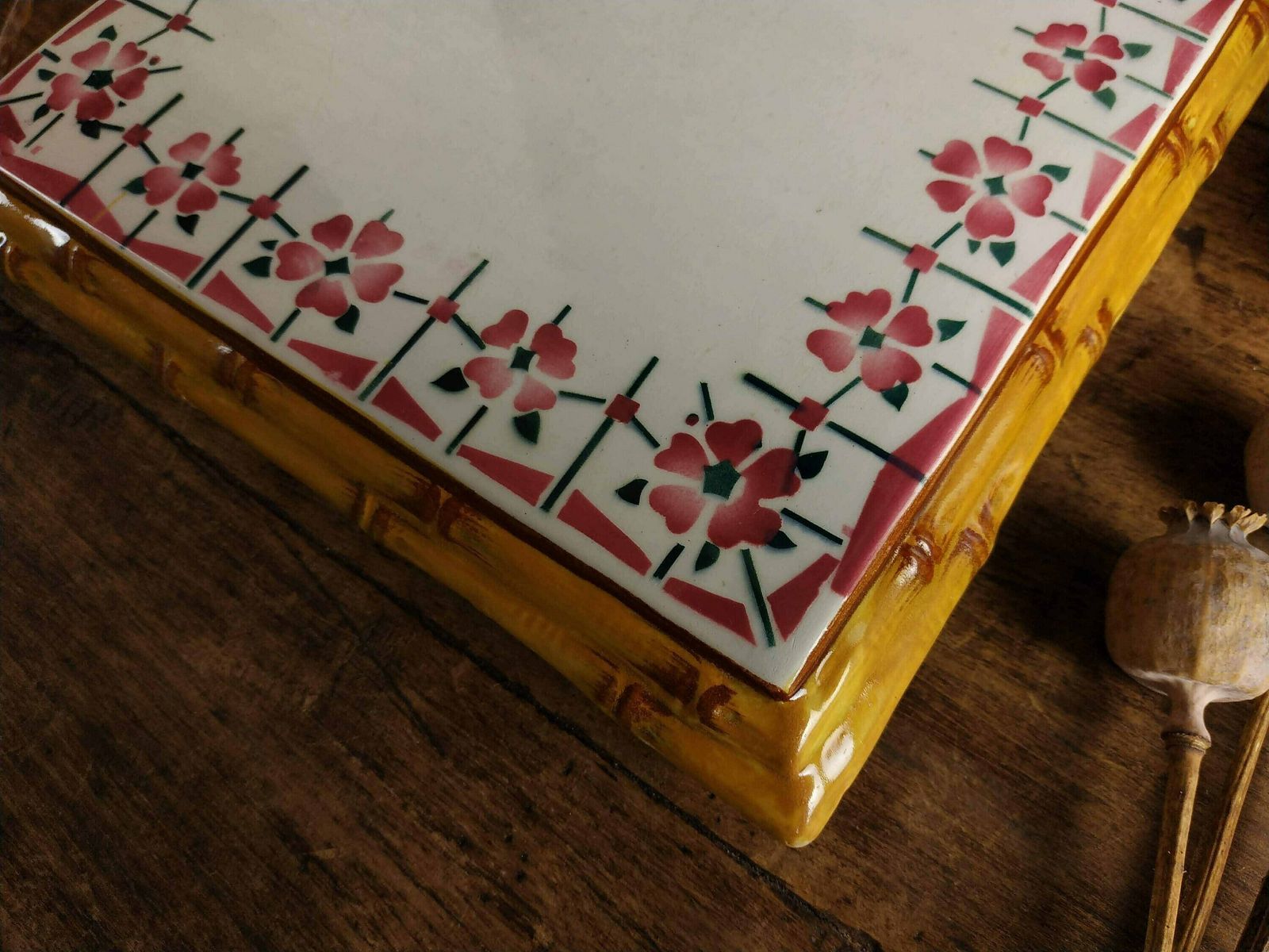Antique French Ceramic Trivet, Antique Transferware Trivet, Antique Pottery Trivet, Antique Pot Rest, Antique Heat Mat, Antique Ironstone photo for sale