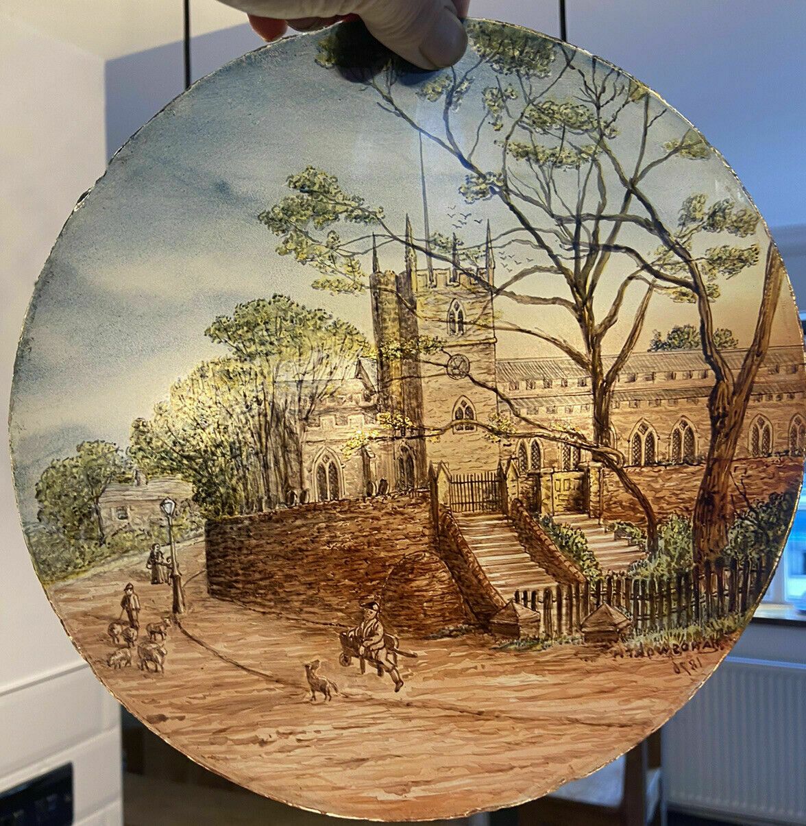 Exquisite Hand Painted Glass Old Period Antique St Marys Church Handsworth 1870