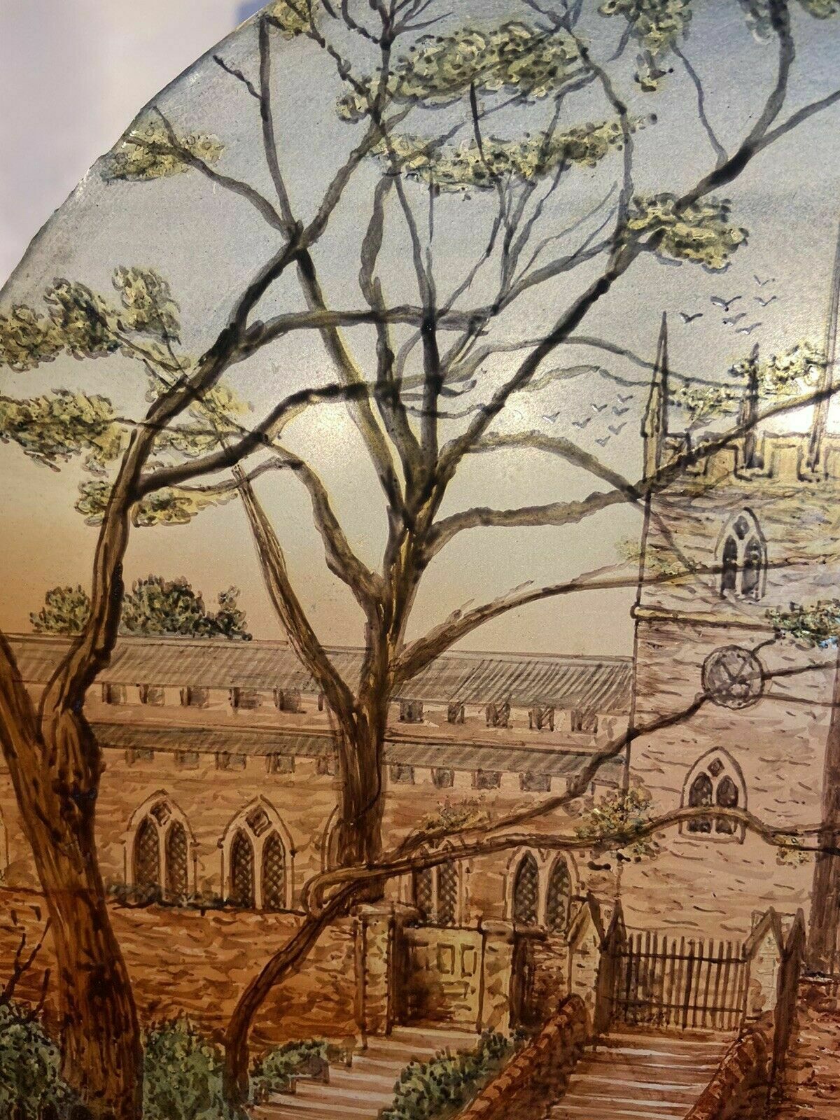 Exquisite Hand Painted Glass Old Period Antique St Marys Church Handsworth 1870 photo for sale