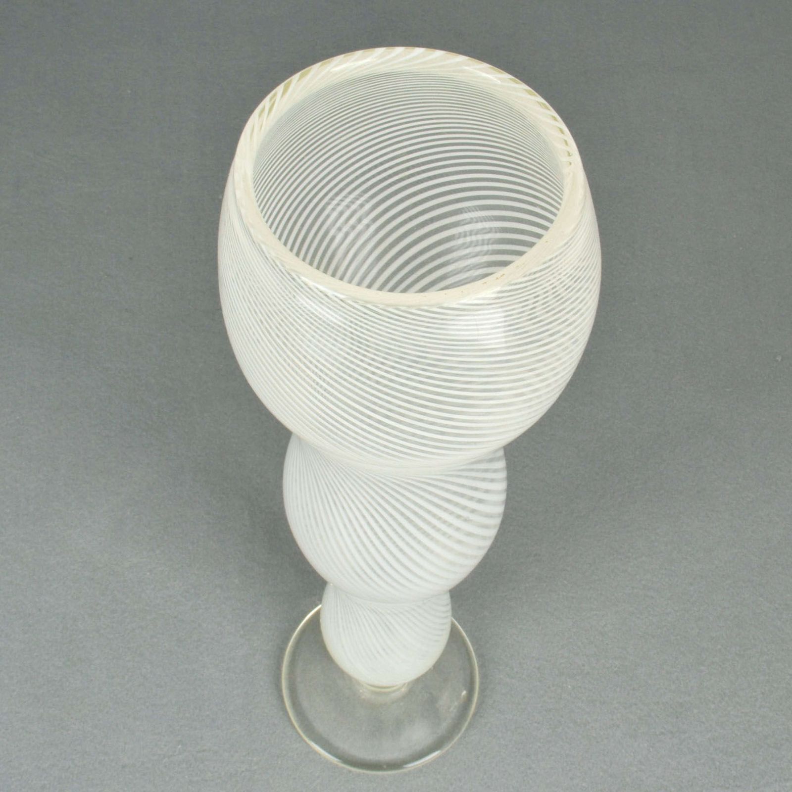 Tall Mezza Filigrana Footed White Murano Vase, Style Of Dino Martens photo 750.0
