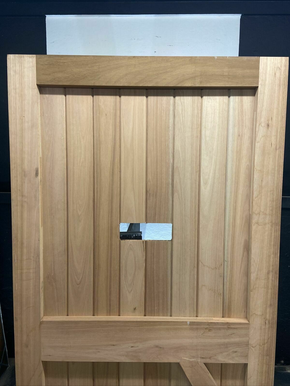 X Wide Front Door Solid Iroka Hand Made Hardwood Timber Wood Ledge Braced Unused photo vinterior