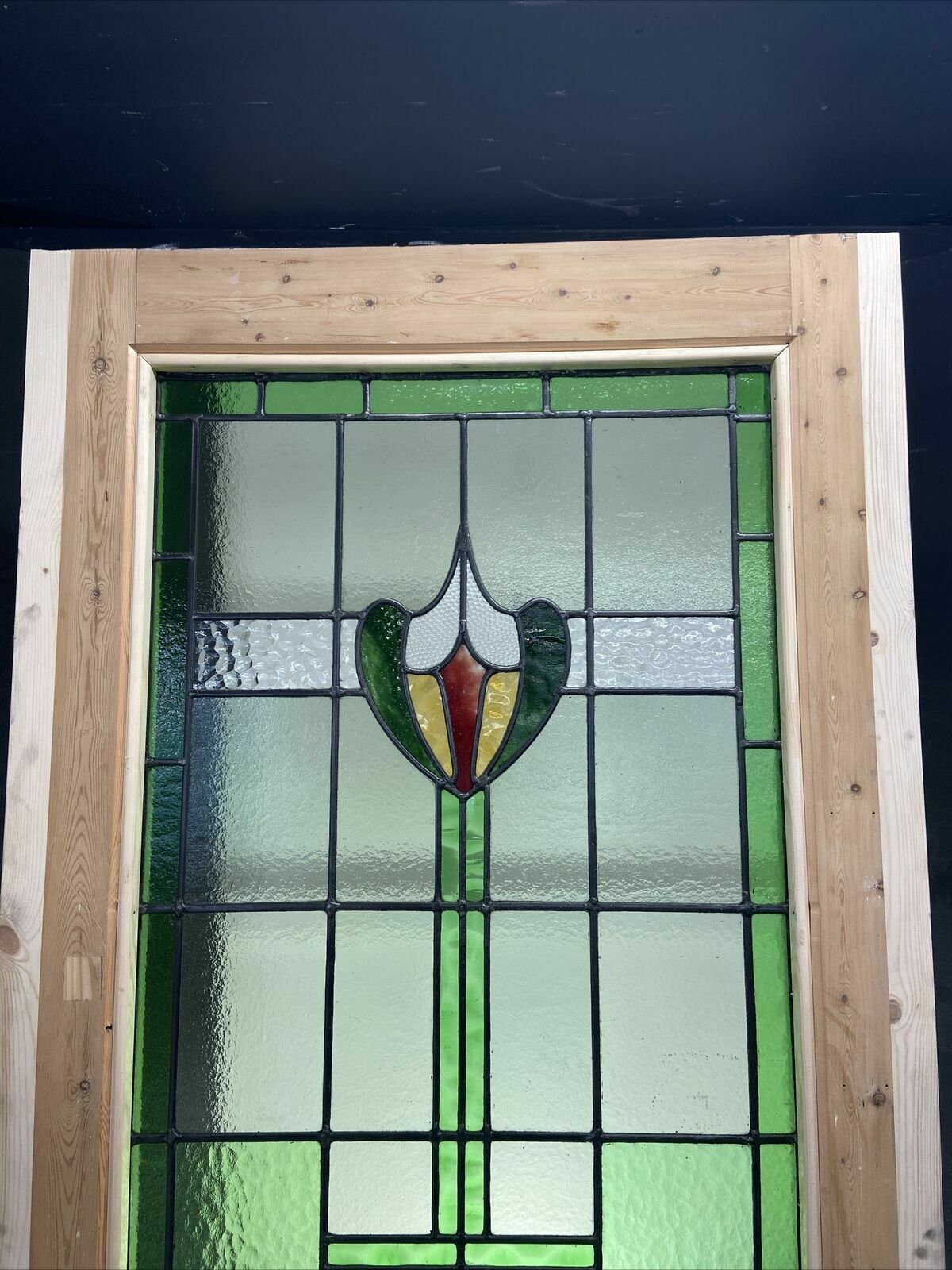 Large Victorian Stained Glass Front Door Reclaimed Antique Period C1900 Leaded photo vintage