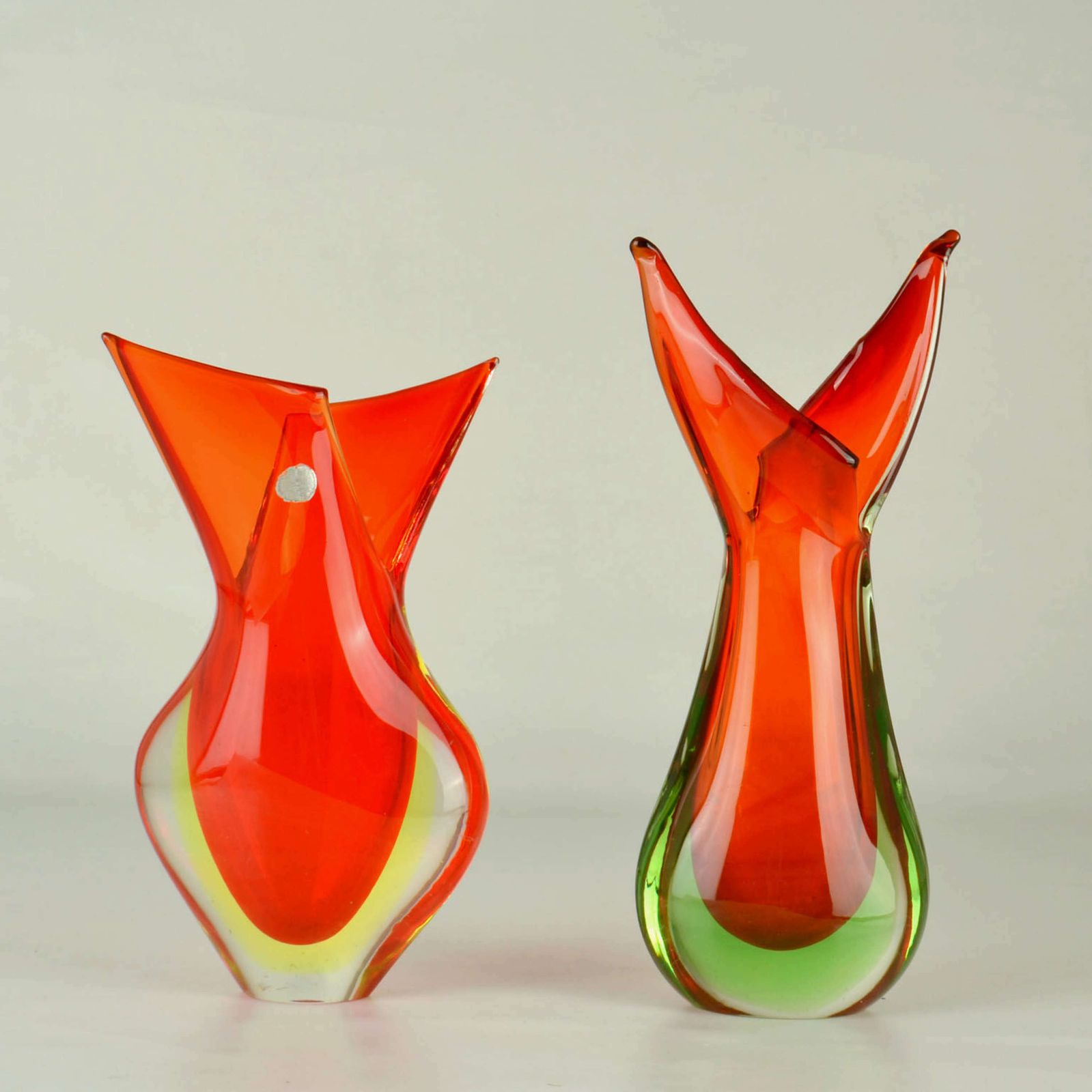 Murano Sommerso Red Glass Vases By Flavio Poli For Seguso, Italy,1960 photo furniture