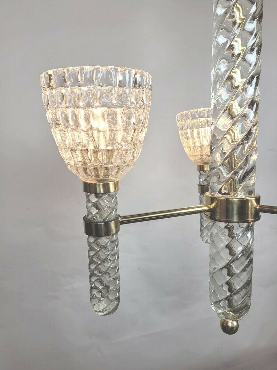 Mid Century Italian Murano Glass Chandelier By Séguso photo for sale