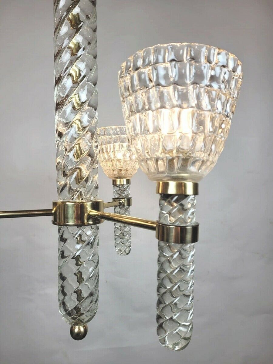 Mid Century Italian Murano Glass Chandelier By Séguso photo Lighting