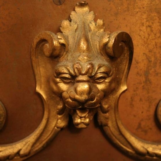 A French Pair Of Bronze Lion Jardinieres photo for sale