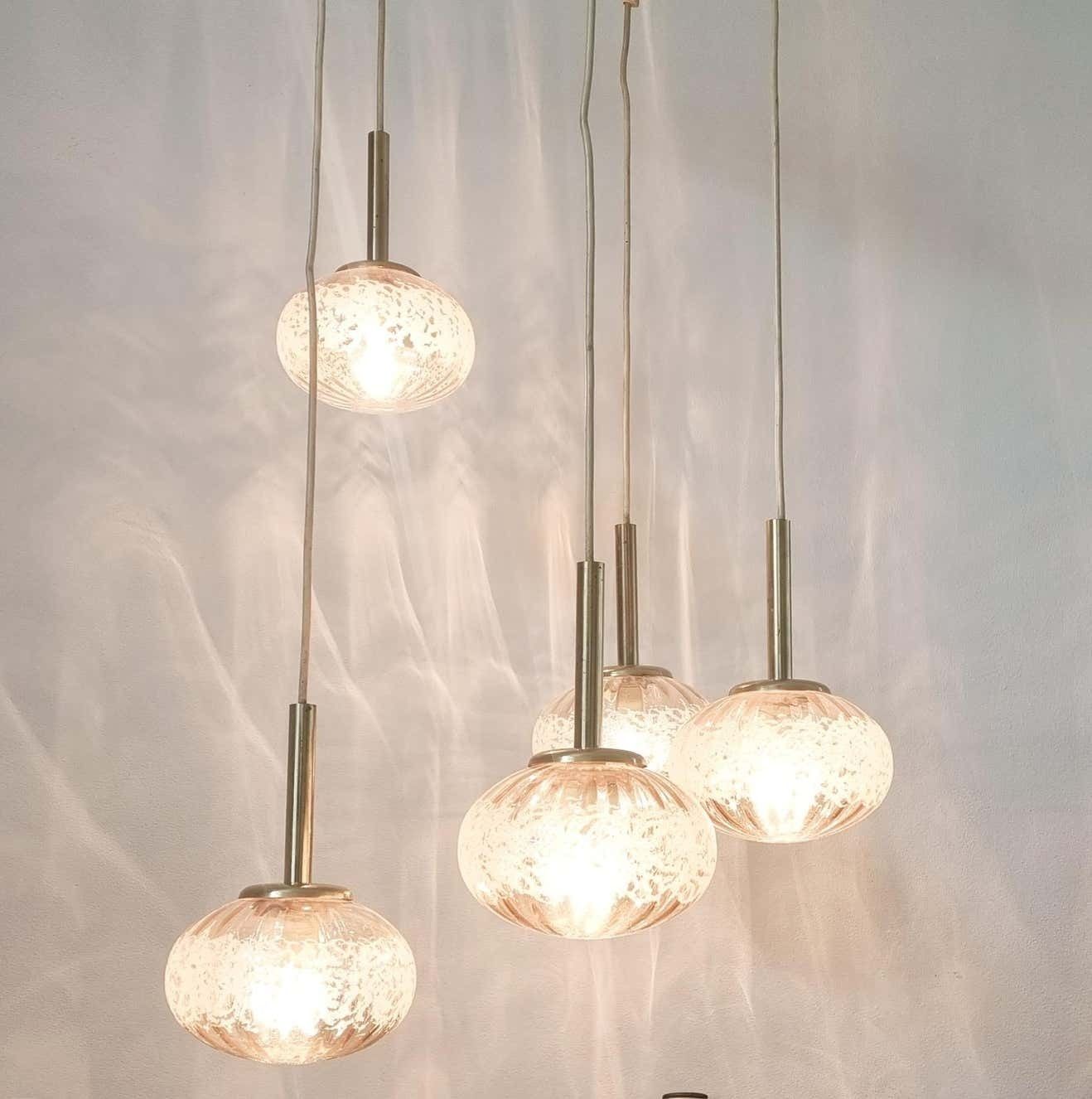 Lighting Rare Midcentury Pendant Fischer Leuchten, Germany, 1970s photo