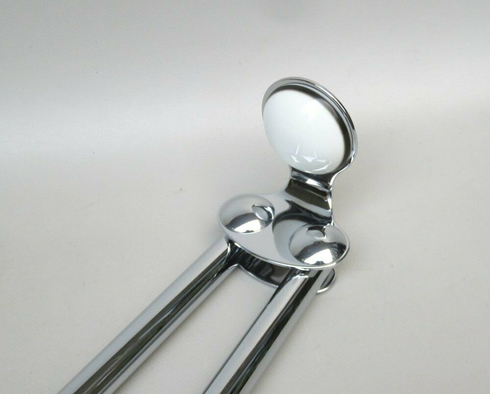 Space Age Bathroom Set In Chrome Plated Brass And Porcelain, 1970s, Set Of 4 photo 1490.9