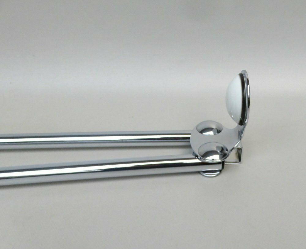 Space Age Bathroom Set In Chrome Plated Brass And Porcelain, 1970s, Set Of 4 photo vinterior