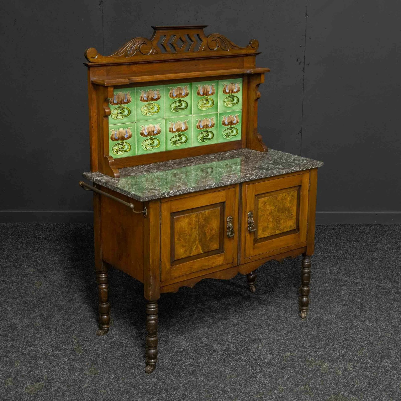 Furniture Victorian Walnut Washstand photo