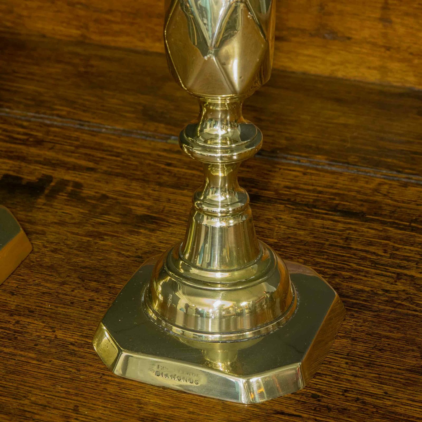 Pair Of Victorian Queen Of Diamond Brass Candlesticks photo Home Decor
