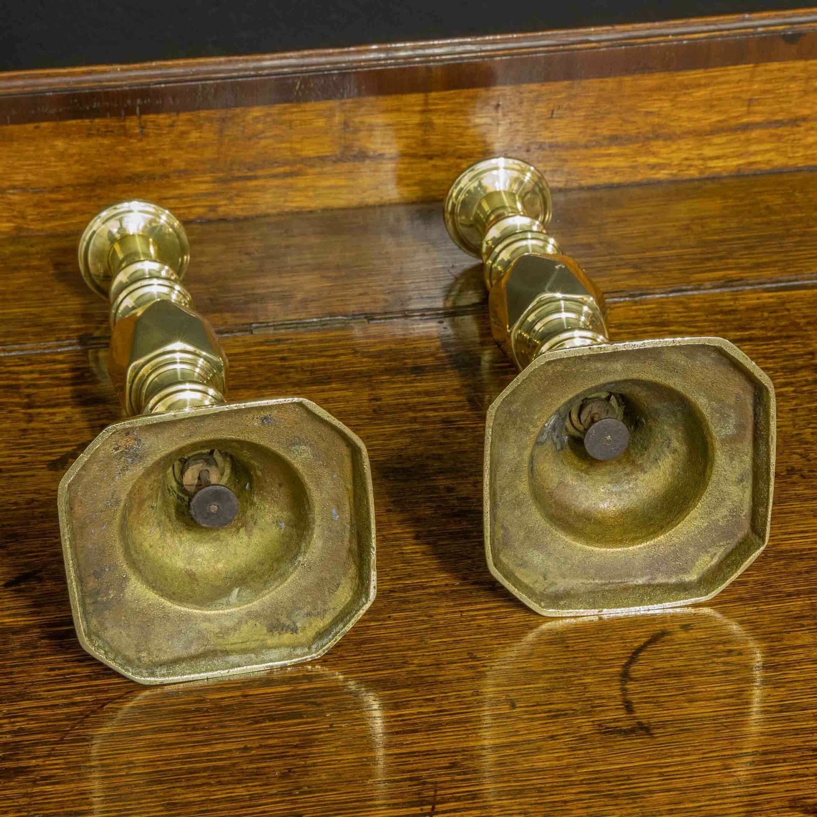Pair Of Victorian Queen Of Diamond Brass Candlesticks photo buy