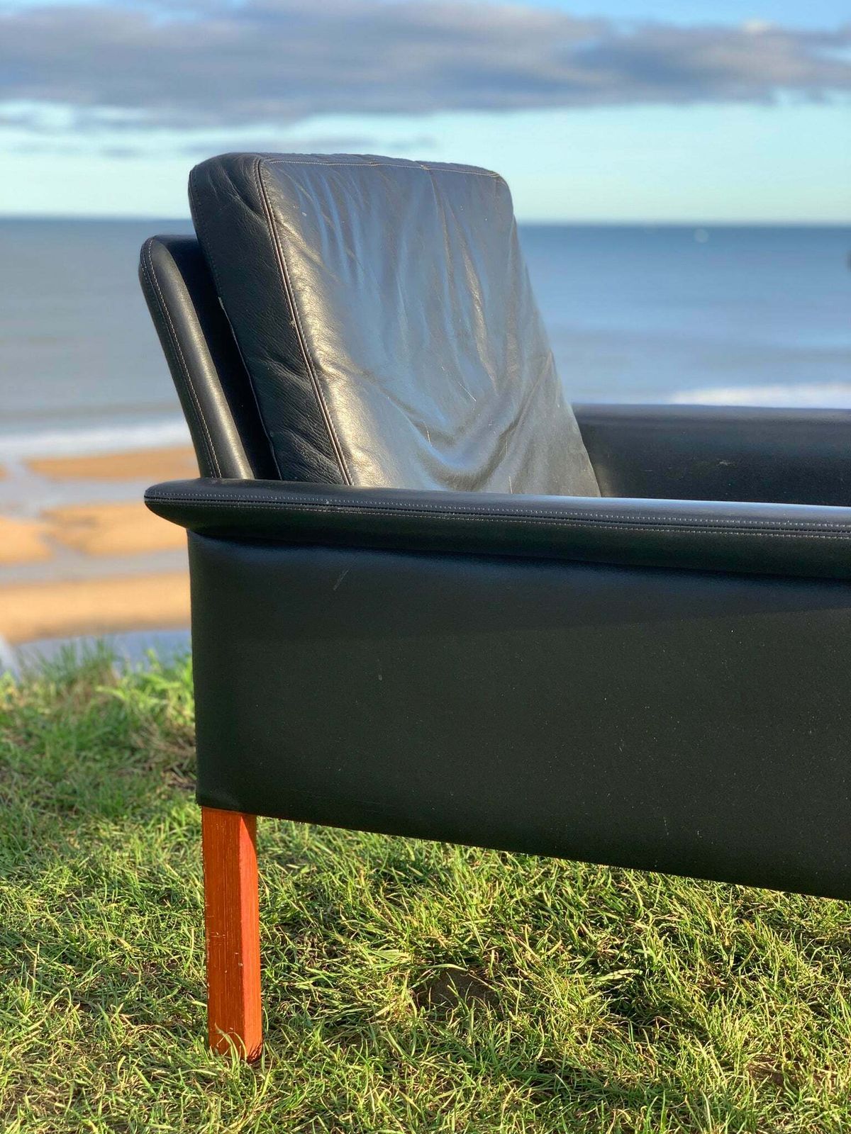 Danish Leather Armchairs, Designed By Hans Olsen For Cs Mobler photo buy