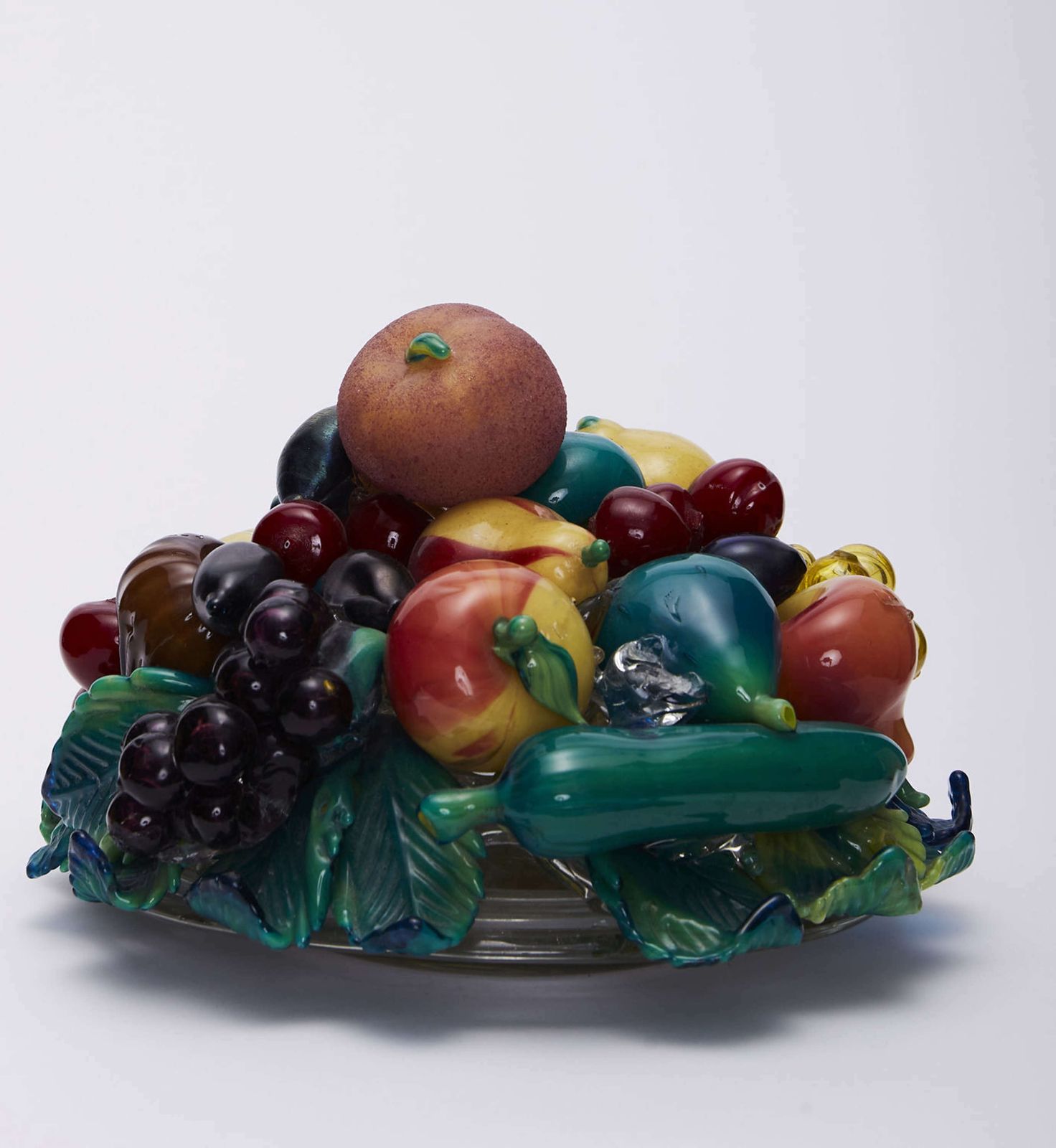 Pair Of Still Life Fruit Bowls Murano Glass By Aristi Barovier,1920's photo 6950.0
