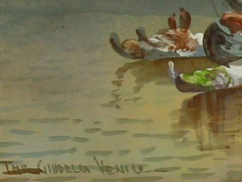 Watercolour By Anton Perique. Titled "The Gindella Venice" photo Art
