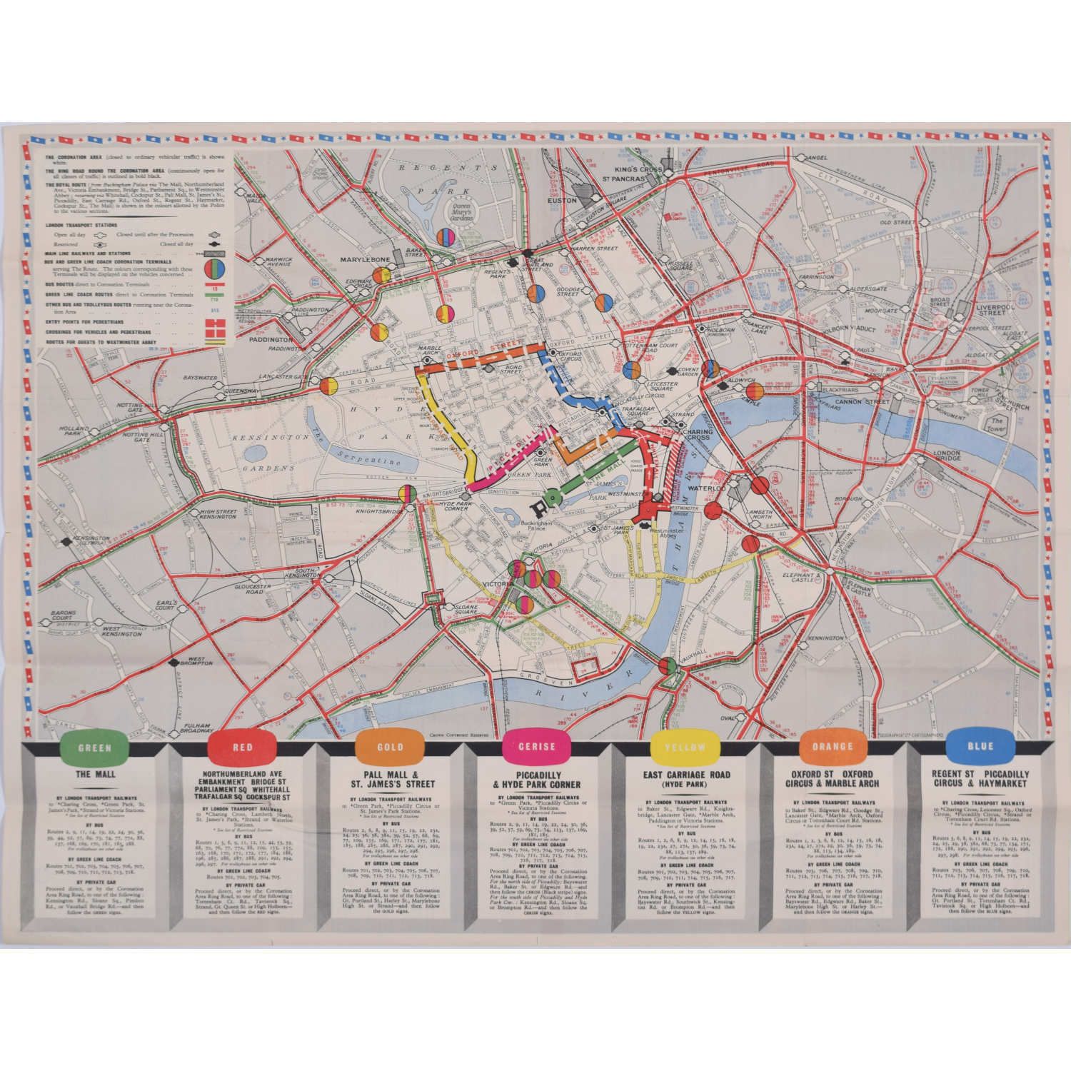 Coronation Arrangements – Map Of London (1953)