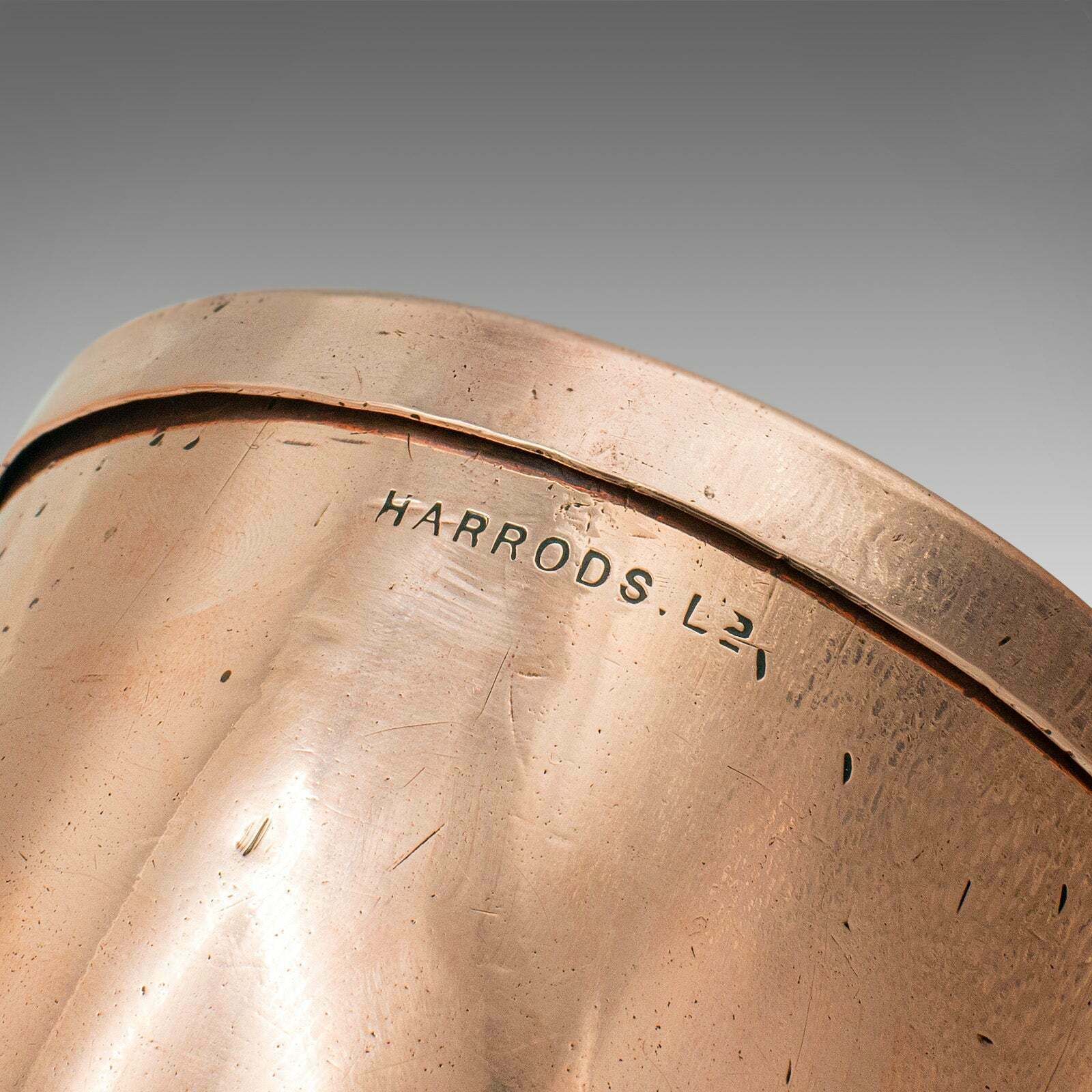 1195.0 Pair Of Antique Ice Cream Moulds, English Copper Lidded Pots, Harrods photo