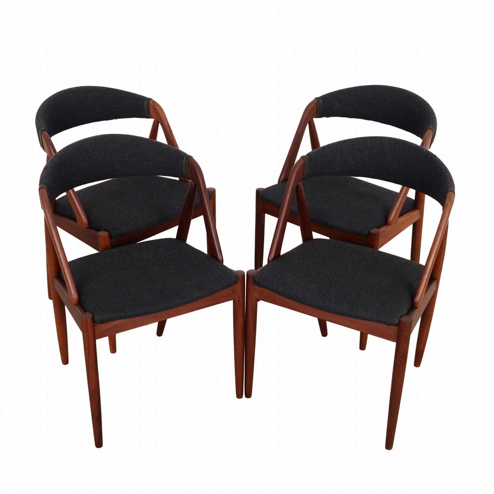 Set Of Four Teak Chairs, Danish Design, 1970s, Designer: Kai Kristiansen