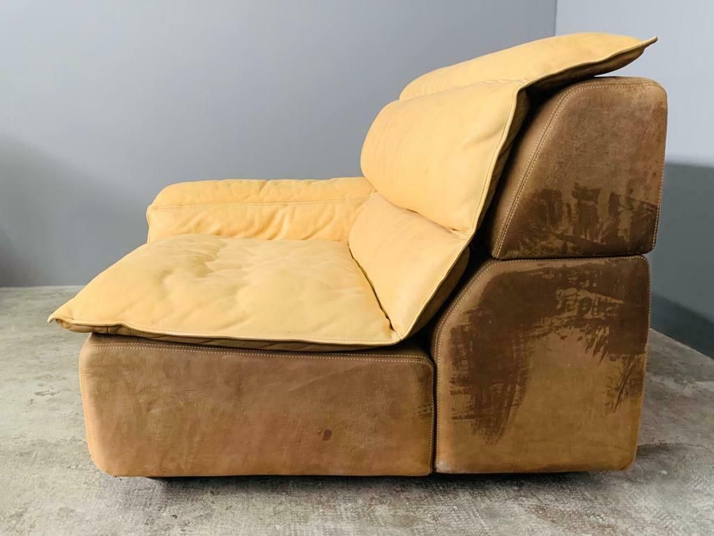 Bogo Sofa In Leather And Suede, By Carlo Bartoli For Rossi Di Albizzate, Set Of 5 photo vinterior
