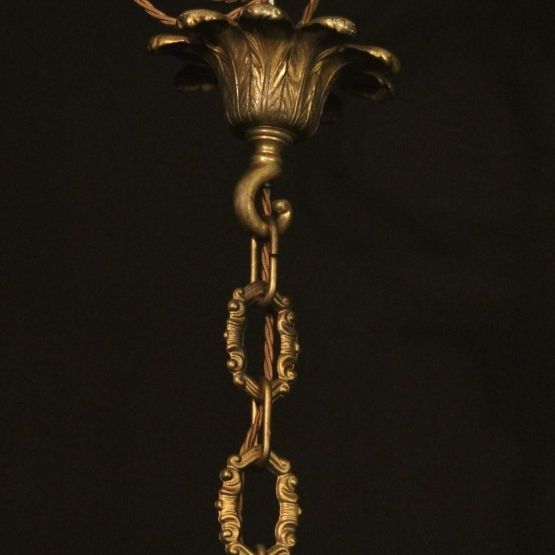 photo for sale French Pair Of Gilded Bronze Antique Chandeliers