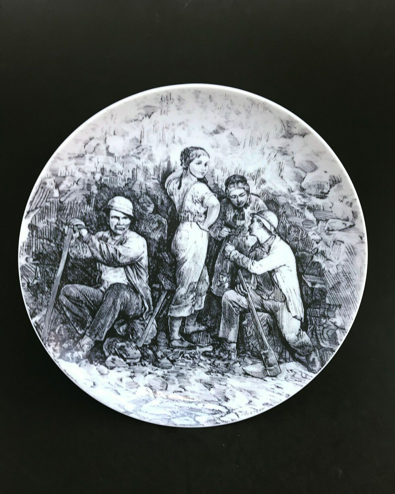 Decoratief Bord Fürstenberg Collectie – Wandbord Zwart Wit Transfer, Keukendecoratie, Verzamelaarsstuk, Landelijke Keuken, Duits Porselein photo furniture