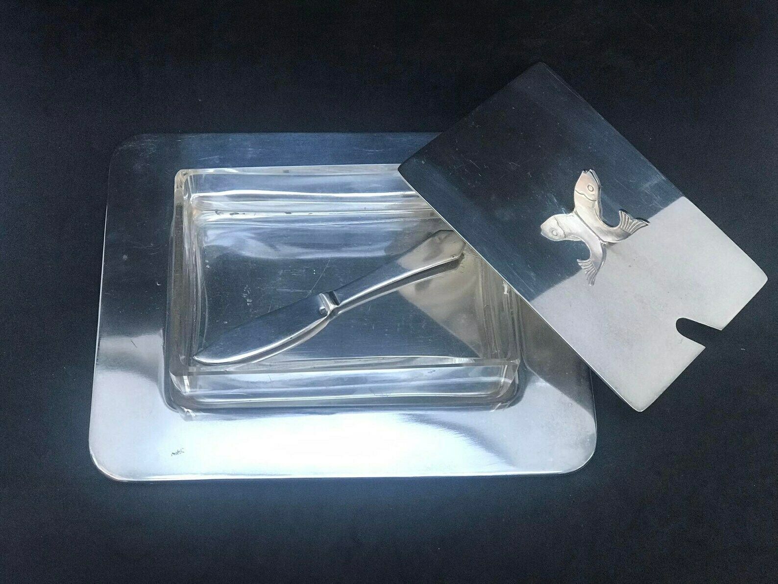 Sardine Box Dish Butter Dish With Lid Caviar Dish Silver Plated By Wmf Germany 1930s, Art Deco Wedding Dish Wwii Crafts German Gift photo Home Decor