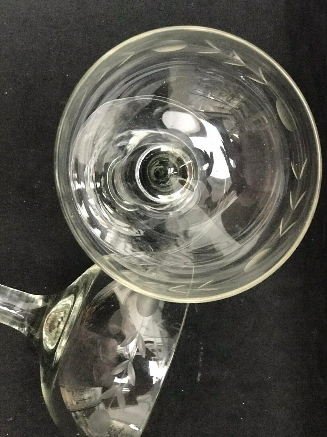 Champagne Coupes 2 Antique Crystal Cut Coupes 1920s French Set 2 Stem Bar Cart Decor Wedding Bartender Cocktail Glasses Gift Toast Wedding photo for sale